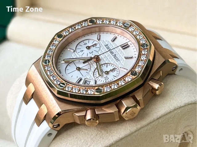 Audemars Piguet Royal Oak Offshore Chronograph 37mm Rose Gold White Diamond Дамски Различни Варианти, снимка 7 - Дамски - 48182801