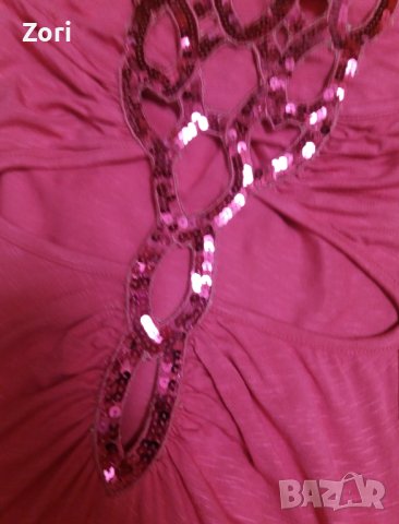 УНИКАЛНО КРАСИВА къса рокля по тялото с изрязан гръб с пайети наситено розов цвят , снимка 7 - Рокли - 40538865