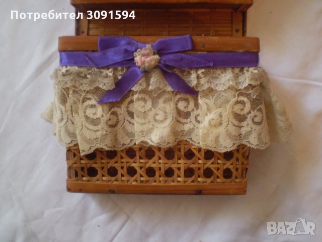 Фолк Арт ръчно изработен несесер от сламки с огледало за стена, снимка 5 - Колекции - 33684759