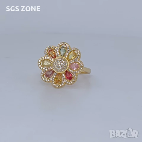 СРЕБЪРНИ ОБЕЦИ, ПОЗЛАТЕНИ С многоцветен ТУРМАЛИН , снимка 5 - Обеци - 51091361