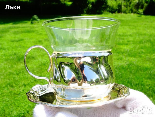 Посребрена чаша с чиния Quist W.Germany 