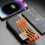 Външна батерия с вградени USB-A, USB-C, Lightning и microUSB кабели - Dudao K6Pro Universal Power Ba, снимка 6