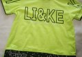 Електриковозелена тениска за момче с надпис щампа, снимка 1 - Детски тениски и потници - 32429460