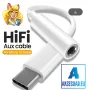 Преходник от USB Тип C към 3,5 мм AUX жак адаптер за слушалки Usb-C към 3 5 мм жак HiFi аудио jack, снимка 1
