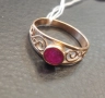 Руски златен пръстен с рубин, снимка 2