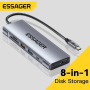 ESSAGER 8 в 1 USB C хъб с M.2 SSD корпус, 4K HDMI, USB 3.2 Gen2, 100W PD, снимка 9