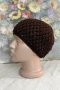 Тъмнокафява шапка ръчно плетиво 16553