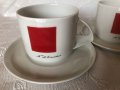 Порцеланов сервиз за чай – 4  части, Червен квадрат форма Баланс, Императорски порцелан, руски, снимка 2