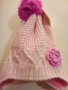 Детска плетена шапка Розова, снимка 1 - Шапки, шалове и ръкавици - 27860376