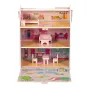 Двуетажна дървена къща за кукли с мебели, снимка 5