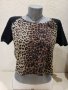 Дамска блузка леопардов принт размер М, снимка 1 - Тениски - 36622384