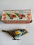 Стара руска механична ламаринена играчка птиче-Щиглец., снимка 3