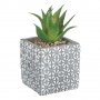 Изкуствен декоративен кактус в керамична сива саксия, 9 см, снимка 1 - Изкуствени цветя - 35588332