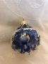 Руска порцеланова топка за елха  кобалт и злато, ръчна изработка, масивна, нова, Гжельский фарфор, снимка 1
