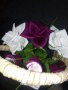 Кошница с цветя от креп хартия, снимка 3