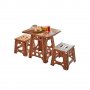 Сгъваем комплект за пикник и риболов, маса и два стола, Кафяв, снимка 1 - Къмпинг мебели - 39947783