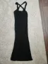 Дамска дълга черна рокля плетиво S размер, снимка 1