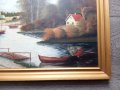 Картина масло - пейзаж 1945 год., снимка 4