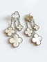 Луксозни дамски обеци с бели детелини – сребристи и златни, снимка 4