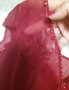 РАЗКОШНА! ВПЕЧАТЛЯВАЩА! УНИКАЛНА червена рокля по тялото с тюл, дантела и камъчета по нея, снимка 11