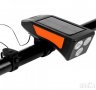 Фар за колело със соларен панел, 5сигнала,Power Bank, USB, 3LED