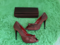 Официални обувки Gorgeous висок ток елегантни бордо чанта ключ тъмно червен 