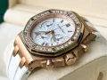 Audemars Piguet Royal Oak Offshore Chronograph 37mm Rose Gold White Diamond Дамски Различни Варианти, снимка 7