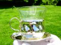Посребрена чаша с чиния Quist W.Germany , снимка 1 - Чаши - 33341119