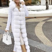 Дамско палто жилетка с лисица , снимка 1 - Палта, манта - 27835023