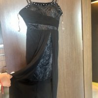 Дълга черна рокля, снимка 2 - Рокли - 33358090