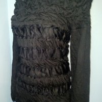 Шармантна дизйнерска блуза тип туника с открити рамене"ANNE FONATAINE", снимка 1 - Блузи с дълъг ръкав и пуловери - 28248358