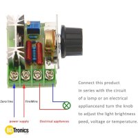 МОЩЕН  ДИМЕР ЗА ПРОМЕНЛИВ ТОК  220V 2000W , снимка 2 - Други - 14225490