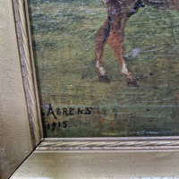 Уникална много стара белгийска антикварна колекционерска авторска картина масло върху платно   , снимка 7 - Антикварни и старинни предмети - 44908706