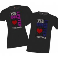 Комплект тениски за влюбени We are unlimited together сърце, снимка 2 - Тениски - 33012030