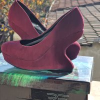 Токчета / платформи  Ricardo Farini Цвят бордо, снимка 3 - Дамски обувки на ток - 43362362