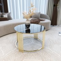 ПРОМО! Луксозна кръгла маса за хол Стъклена холна масичка мраморна, снимка 2 - Маси - 43079148