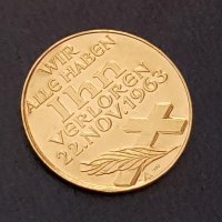 1963 Медал ЗЛАТЕН 21,6 карата Кенеди Далас RRR монета златна, снимка 6 - Нумизматика и бонистика - 35452379