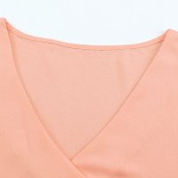 Дамски елегантен топ в оранжево с ръкави на точки, снимка 5 - Блузи с дълъг ръкав и пуловери - 40148854