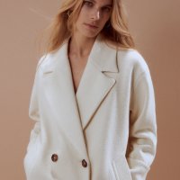 Reserved - дамско палто вълна бяло размер L, снимка 2 - Палта, манта - 39613573