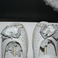 GEOX Сандали, с лепки, лачени, бели, затворени пети - 33 номер, 222мм, снимка 6 - Детски обувки - 28722872