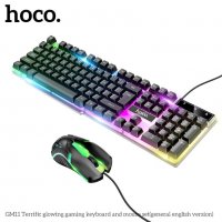 HOCO Светеща клавиатура и мишка GM11 Гейминг комплект Terrific Glowing, RGB, снимка 3 - Клавиатури и мишки - 34827319