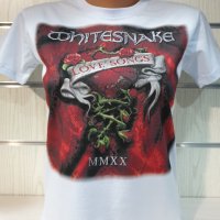 Нова дамска тениска с дигитален печат на музикалната група Whitesnake - Love Songs, снимка 1 - Тениски - 37176544