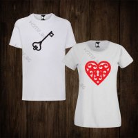 Тениски за двойки - Свети Валентин - дамска тениска + мъжка тениска, снимка 1 - Тениски - 27735779