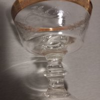 2 чаши от Мурано стъкло с гравюра и позлата, снимка 3 - Чинии - 43742707