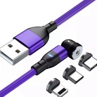 Магнитен кабел за зареждане iPhone/Type-C/Micro Usb, снимка 3 - USB кабели - 40493269