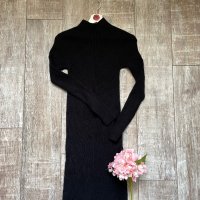 Черна класическа нова елегантна ежедневна еластична рокля рипс рипсена, снимка 3 - Рокли - 43379453