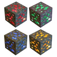 Minecraft cube куб,Нощна лампа, щадяща очите светлина, ABS, за деца, снимка 1 - Детски нощни лампи - 43818663