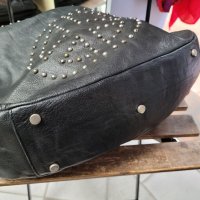 ABRO естествена кожа черна чанта,тип торба( от 195€ до 400€  в интернет сайтове), снимка 7 - Чанти - 38985745