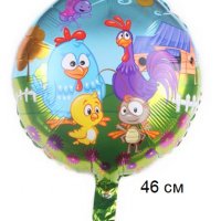 Lottie Dottie Chicken Galinha Пилета кръгъл фолио фолиев балон хелий и въздух парти рожден ден, снимка 1 - Други - 27968291