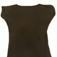 Черна тениска с красив принт- мадама и лято, изчистен черен гръб, дишащ био-памук; много приятна , снимка 8 - Тениски - 37416220